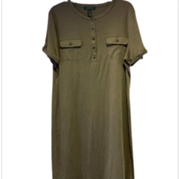 Lauren Ralph Lauren Dresses & Skirts - 💚 Ralph Lauren Green Cotton Shirt Dress XL
